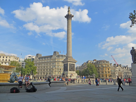 Nelson's Column in Trafalgar Square, London
